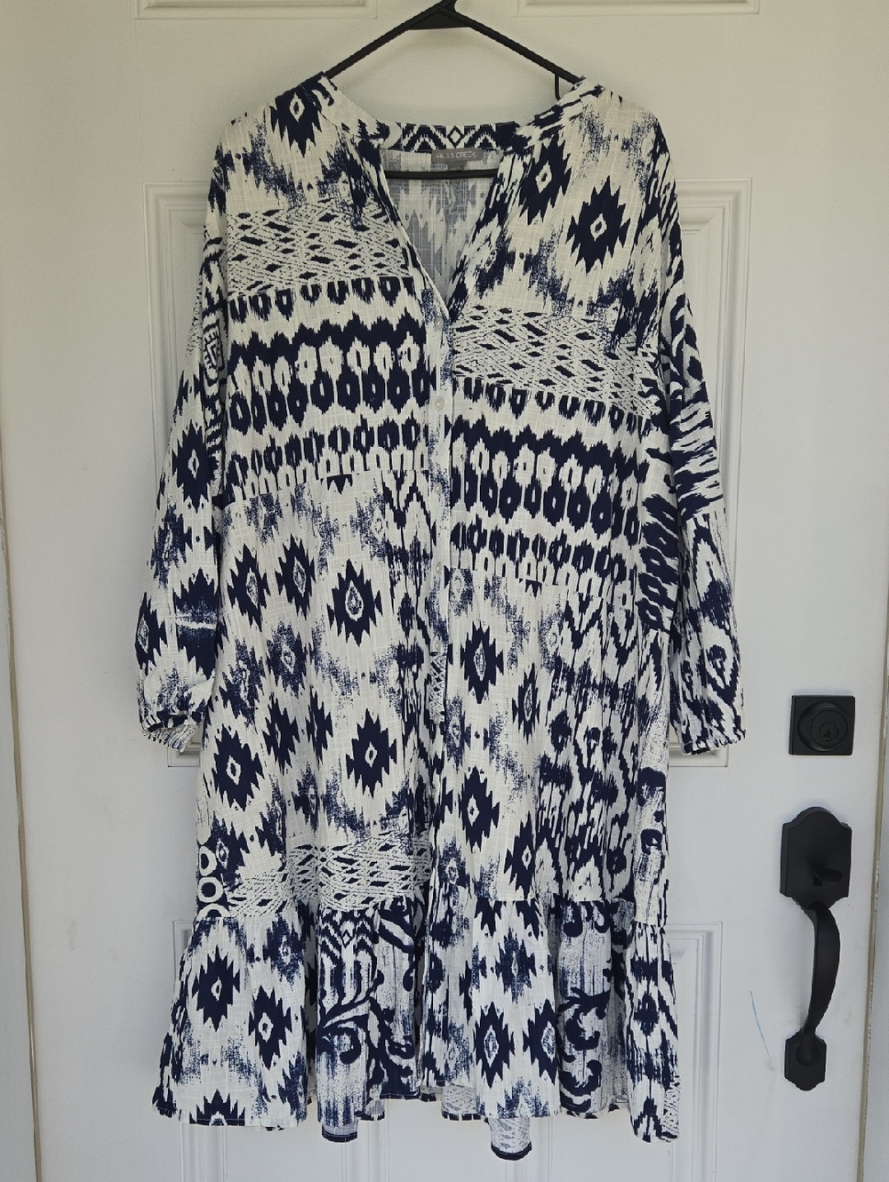 Falls Creek Western Geometric Print Button Down Dress